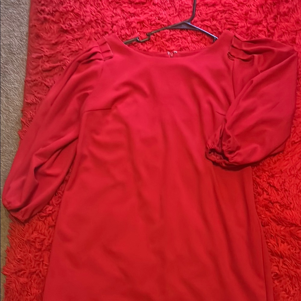 Elegant Red Long Sleeve Dress